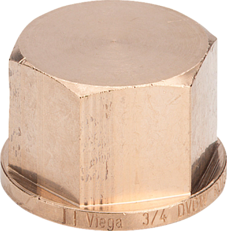 Kap met draad van brons, Viega 3301, binnendraad 1"