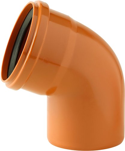 Bocht PVC-riolering met dichting, Nicoll, 67°30, Ø 125 mm, mof-spie
