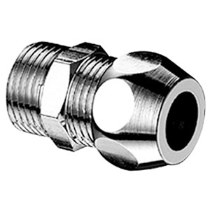 Raccord bicône droit en laiton chromé, Schell, mâle 1/2" x Ø 12 mm