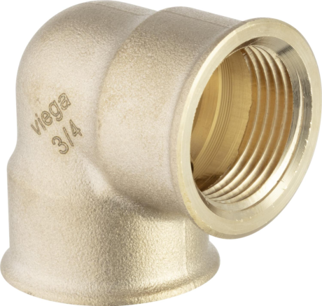 Coude 90° fileté en bronze, Viega 3090, femelle 3/8" x femelle 3/8"