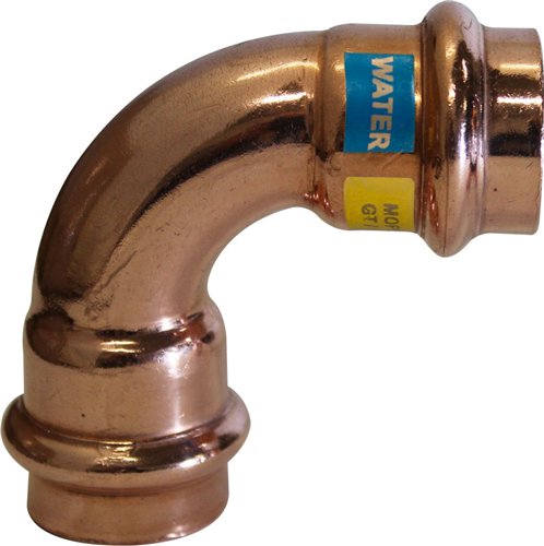 Bocht 90° pers van koper voor water en gas, Effebi Unico-FBQ, pers x pers, Ø 18 mm