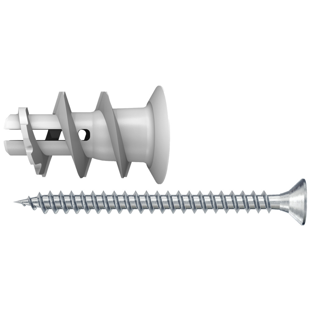 Cheville pour plaque de plâtre, fischer GK S, longueur 22 mm, nylon avec vis, blister de 5