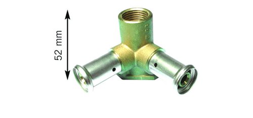 Dubbele muurplaat pers voor meerlagenbuis, Henco, Ø 20 mm x binnendraad 1/2" x Ø 20 mm