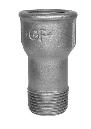 Verlengstuk met draad van gegalvaniseerd gietijzer, Georg Fischer, buitendraad 1/2" x binnendraad 1/2", lengte 60 mm, nr. 526