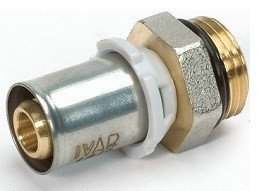 Raccord à sertir multicouche mâle, Begetube Ivarpress, Ø 16 mm x mâle 1/2"