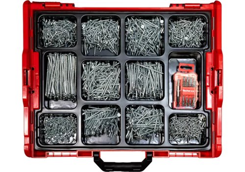 Assortiment de vis à bois, fischer PowerFast II, mallette L-Boxx 102, 1800 pièces