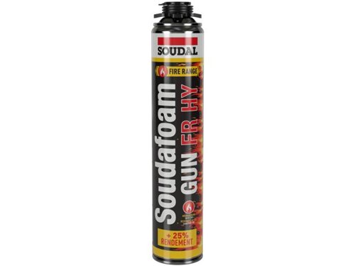 Brandwerend PU-schuim, Soudal Soudafoam FR HY Gun, voor pistool, 750 ml