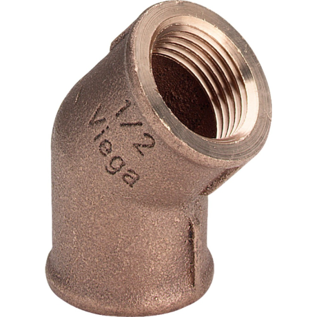 Coude 45° fileté en bronze, Viega 3120, femelle 1" x femelle 1"
