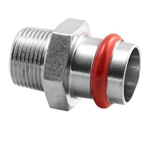 Raccord fileté à sertir acier électrozingué, Effebi Carbon Steel, Ø 22 mm x mâle 1/2"