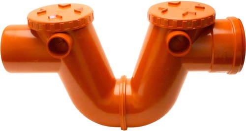 Sifon PVC-riolering met dichting, Nicoll, Ø 110 mm, met 2 toezichtstoppen