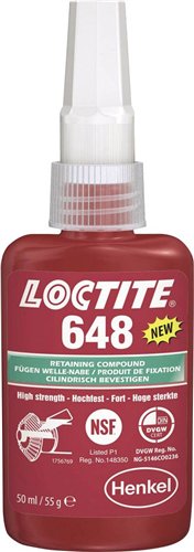 Produit de fixation pour pièces cylindriques, Loctite 648, haute résistance, flacon de 50 ml