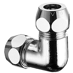 Coude bicône en laiton chromé, Schell, Ø 10 mm x Ø 10 mm