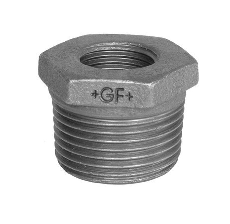 Verloopstuk met draad van zwart gietijzer, HS Fittings, buitendraad 3/8" x binnendraad 1/8", nr. 241