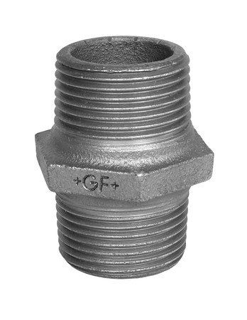 Mamelon fileté en fonte noire, HS Fittings, mâle 3/8" x mâle 3/8", n° 280