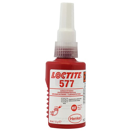 Pâte d'étanchéité pour raccords filetés, Loctite 577, tube souple de 50 ml