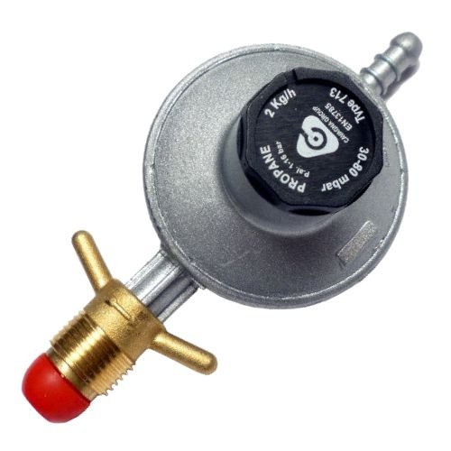Drukregelaar voor gasfles, Soper, 30 tot 80 mbar, 2 kg/h, POL x slangpilaar