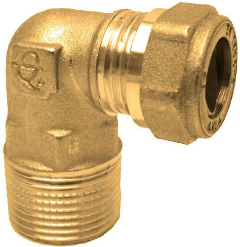 Coude bicône en laiton, Bonfix, mâle 1/2" x Ø 15 mm