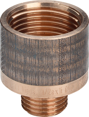 Réduction filetée en bronze, Viega 3242, femelle 1" x mâle 3/4"