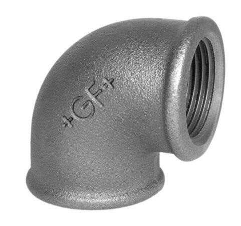 Coude 90° fileté en fonte noire, HS Fittings, femelle 3/4" x femelle 3/4", n° 90