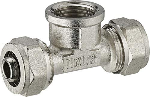 T-stuk knel voor meerlagenbuis met binnendraad, Ø 26 mm x binnendraad 3/4" x Ø 26 mm