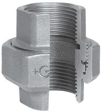 Raccord union fileté en fonte galvanisée, HS Fittings, femelle 3/4" x femelle 3/4", n° 340