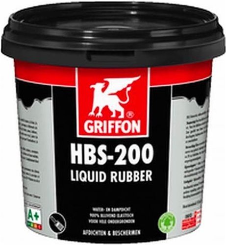 Caoutchouc liquide d'étanchéité, Griffon HBS-200, noir, pot de 1 L
