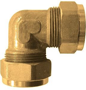 Bocht knel van messing, Bonfix, Ø 15 mm x Ø 15 mm