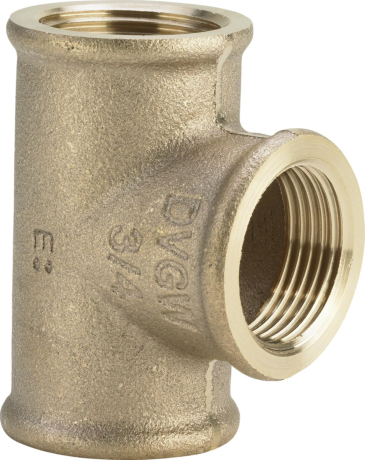 Té réduit fileté en bronze, Viega 3130, femelle 1/2" x femelle 3/8" x femelle 1/2"