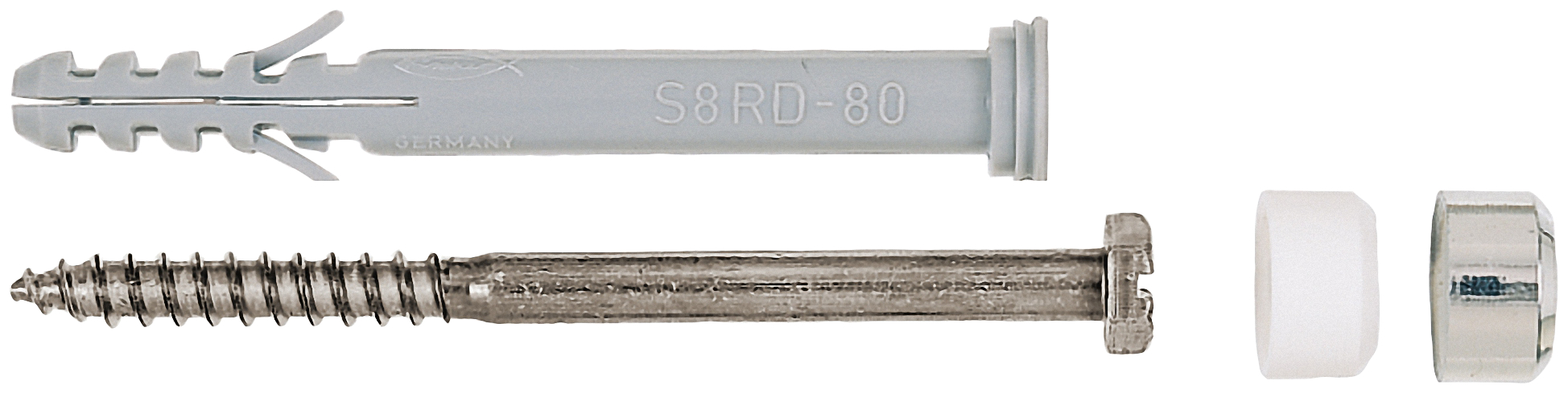 Kit de fixation pour WC à poser, fischer S 8 RD 80 WCR, vis inox 6 x 85 mm