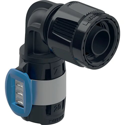 Bocht 90° pers voor meerlagenbuis met MasterFix, Geberit FlowFit, Ø 16 mm x MasterFix 1/2"