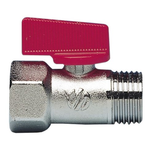 Mini-vanne à bille, Arco, mâle 1/2" x femelle 1/2", manette rouge