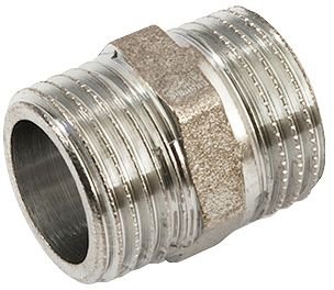 Mamelon fileté chromé, mâle 1/2" x mâle 1/2"