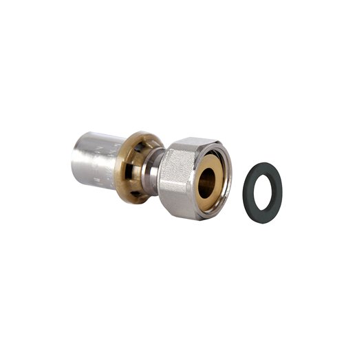 Perskoppeling voor meerlagenbuis met wartel, ICMA Sempiter, Ø 26 mm x wartel 3/4"