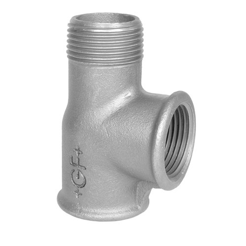 Té fileté en fonte galvanisée, HS Fittings, femelle 1/2" x femelle 1/2" x mâle 1/2", n° 134
