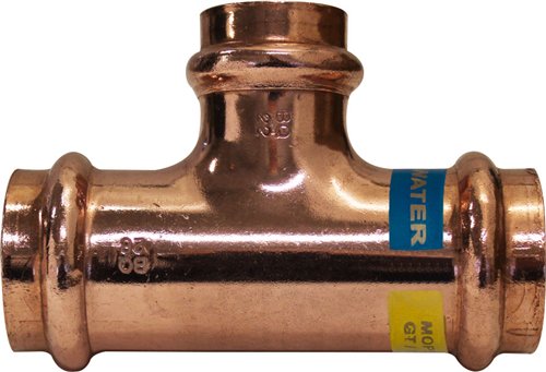 Té à sertir cuivre eau et gaz, Effebi Unico-FBQ, Ø 22 x 22 x 22 mm