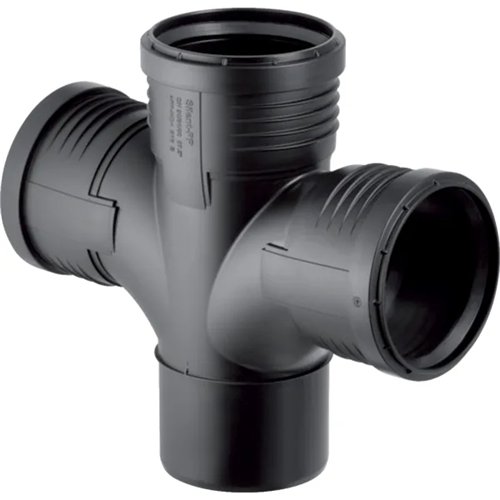 Dubbel hydraulisch T-stuk PP-afvoer, Geberit Silent-PP, 87°30, Ø 110 x 110 x 75 mm