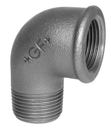 Coude 90° fileté en fonte noire, HS Fittings, mâle 3/4" x femelle 3/4", n° 92