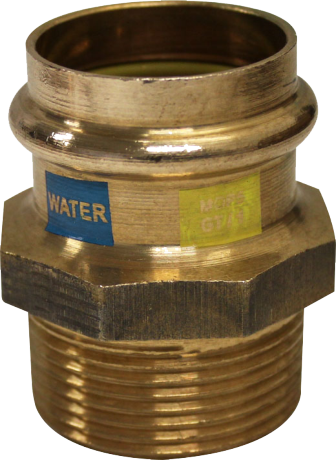 Perskoppeling met draad van koper voor water en gas, Effebi Unico-FBQ, Ø 28 mm x buitendraad 5/4"