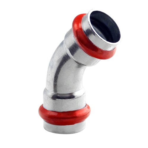 Coude 45° à sertir acier électrozingué, Effebi Carbon Steel, femelle-femelle, Ø 35 mm