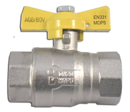 Robinet gaz à papillon, Soper, femelle 1/2" x femelle 1/2", HTB