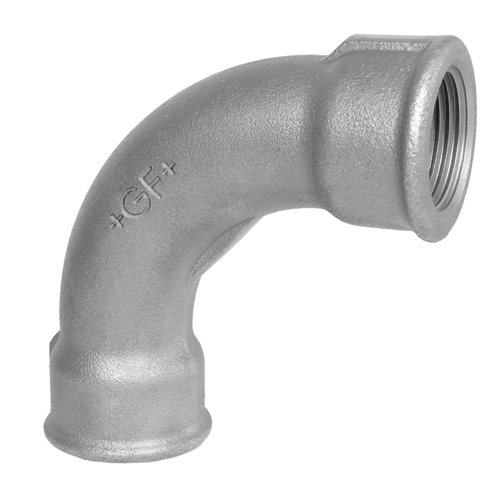 Courbe 90° filetée en fonte galvanisée, HS Fittings, femelle 1/2" x femelle 1/2", n° 2