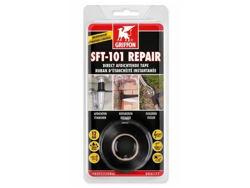 Zelfvulkaniserende tape, Griffon SFT-101 Repair, breedte 25 mm, rol van 3 m, zwart