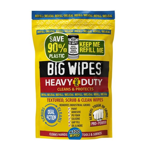 Reinigingsdoekjes, Big Wipes Heavy Duty, navulling van 100