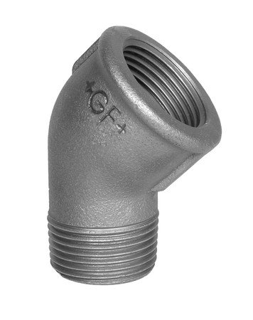 Coude 45° fileté en fonte noire, HS Fittings, mâle 5/4" x femelle 5/4", n° 121