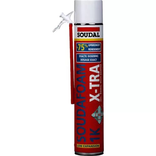 Mousse PU manuelle, Soudal Soudafoam X-tra 1K, 750 ml