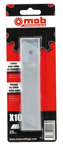 Reservemessen voor cutter, MOB, 25 mm, etui van 10
