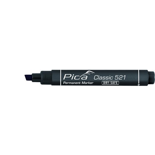 Marqueur permanent pour chantier, Pica, pointe biseautée, trait 2 à 6 mm, noir