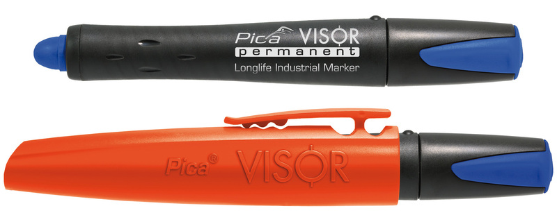 Marqueur permanent à mine, Pica VISOR, mine Ø 10 mm, bleu