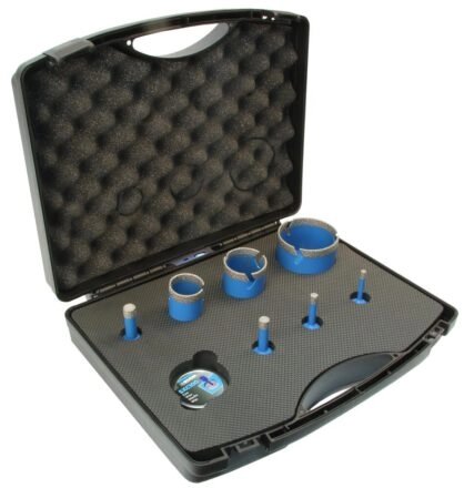 Kit de couronnes diamantées pour carrelage, Diam Industries SX-2000/M14, 7 couronnes Ø 6-8-10-12-35-45-68 mm