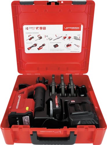 Presse à sertir sur batterie, Rothenberger ROMAX COMPACT III, avec mâchoires TH 16-20-26 mm